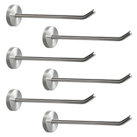 NearMoon Coat Hooks, Wall Mount Hooks for Hanging Hat Hurse Robe, 304 Stainless Steel Heavy Duty Towel Hangers for Bathroom Livingroom Hotel Kitchen Garage, 6 Pack (6 Inch, Brushed Nickel)