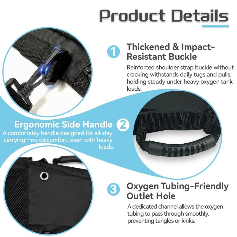 Portable Oxygen Shoulder Bag for A, B(M6), C(M9), D, M2,