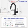 Kablle Bathroom Sink Faucet with Pull Down Sprayer, Matte Black