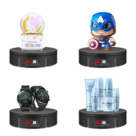 JAYEGT Motorized Rotating Display Stand, 360 Degree Electric Rotating Potography Turntable for Products Display，Live Video Show, Remote Control Angle, Speed (Black/ 20.5inch /330Lbs Load/Wired)