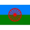 Ruffin Roma Flag 3x5 ft Gypsy Romani People Banner Romany Gypsies Wheel Chakra Blue