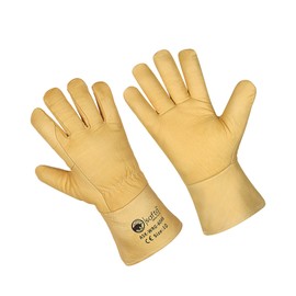 SAFTA Water Proof Work Gloves, Cow Grain leather top Split Leather Cuff, Water Proof Gardening Gloves, perfect for Engineering|Mechanic|Warehouse|builders|Driving|Cleaning work. (XL(10), Yellow)