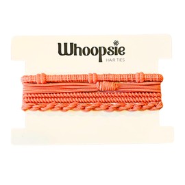 Whoopsie Boho Hair Ties and Bracelets for Women - Orange Elastic Hair Bands for Ponytails, Dual Use for Thin and Thick Hair
