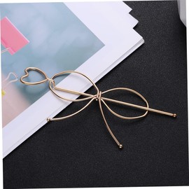 Beavorty hair wands hair stick Bowknot hair accessories barrettes for women womens barrettes for hair metal hair clip love heart hair clip hollow-out hairpin bow tie headgear Miss