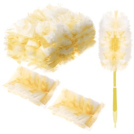 Vesici Duster Refills Compatible with Swiffer Dusters Bulk Disposable Replacement Thickened Duster Refills Heavy Duty for Cleaning Home, Office, Blinds, Ceiling(Yellow, 50 Pcs)