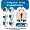 Orei Universal Travel Power Adapter With Dual Ports For Europe