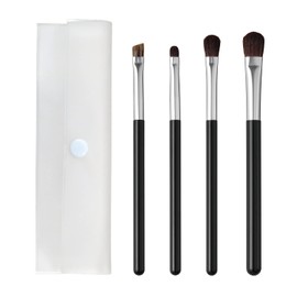 Cosmeup Kumano Brush, Eyeshadow Brush, 3 + Eyebrow Brush (Set of 4), Simple Case Set, Makeup Brushes, 4 Piece Assortment
