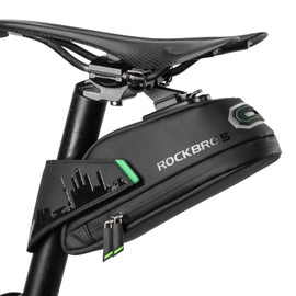ROCKBROS Bicycle Saddle Bag Bicycle Bag for MTB Road Bike Waterproof Shockproof Seat Bag Black 1L / 1.5L with Rear Light Holder