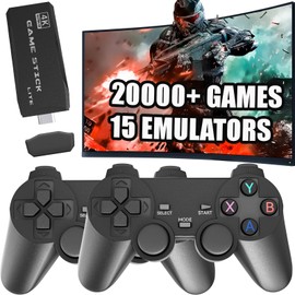 Retro Gaming Console, Wireless Game Stick Plug and Play Video Games Console with 20,000+ Games Handheld Game Console Built in Retro Emulators Game Console Support 2 Player & TV HDMI(64G)