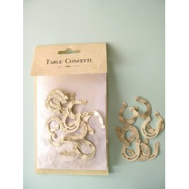 East of India just married wedding horseshoe horse shoe table confetti