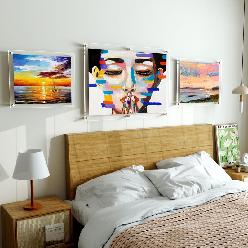 AITEE Large Acrylic Floating Picture Frame 18×24，Clear Photo Frame Wall