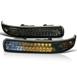 Spec-D Tuning Smoke Lens Bumper Lights Compatible with 1999-2002 Chevy Silverado, 2000-2006 Tahoe Suburban, L+R Pair Assembly