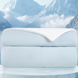 Topcee Cooling Comforter King Size - Cooling Blanket (90"x108") for Hot Sleepers Everlasting Cold Touch Double Sided Lightweight Design Summer Comforter Ice Blanket for Night Sweats Blue