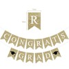 Pre-Strung Congrats Grad Banner Pink Glitter Congratulations Graduate Banner Sign