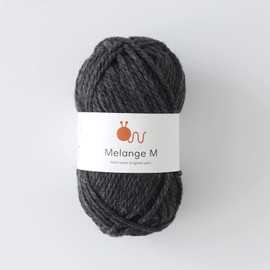 Hara Wool Yarn, Melange, Medium Size, 1.1 oz (30 g) (60 m), 60% Wool, 40% Acrylic, 5 Ball Set, 4. Charcoal Gray