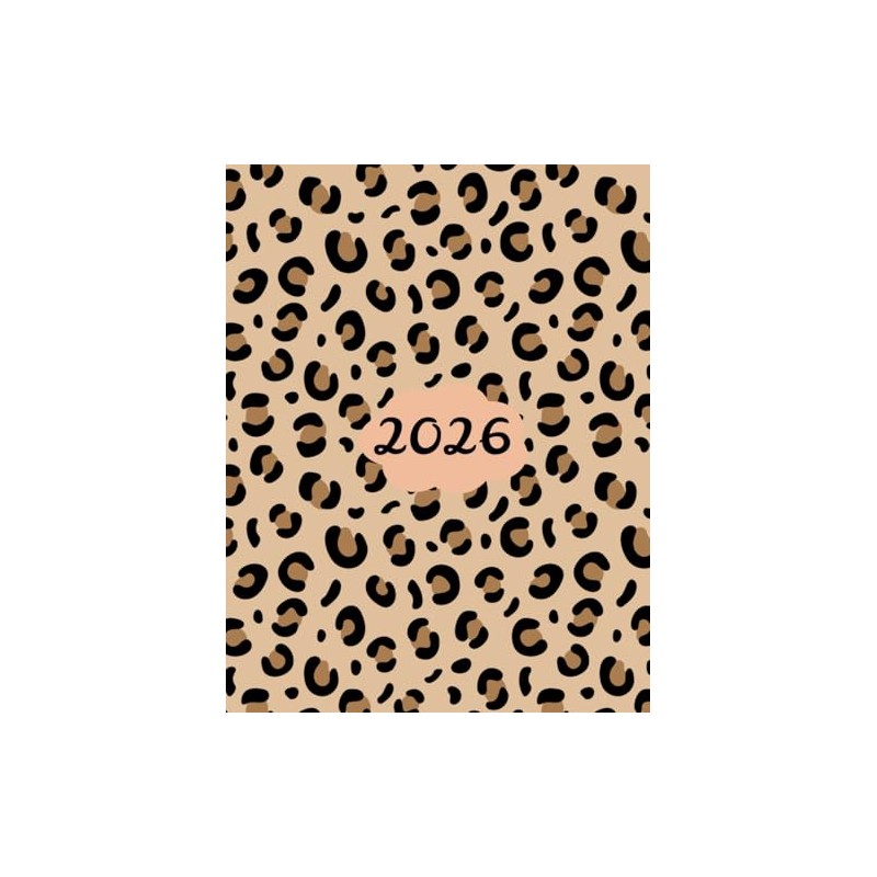 Leopard Print 2026 A4 Desktop Diary With Week To Page: