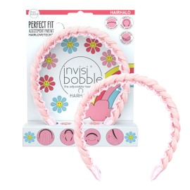 invisibobble Hairhalo Retro Dreamin Headband, 1 x Adjustable Headband, Pink Braided for Girls and Women, Hair-Gentle and Comfortable, Designed in the Heart of Munich