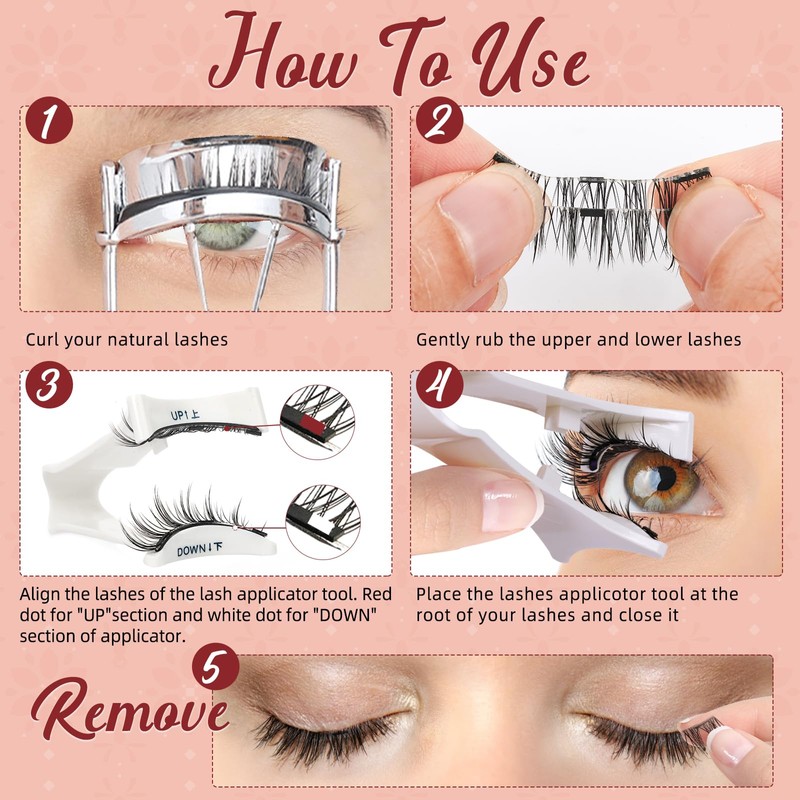 Magnetic Eyelashes with Applicator Soft Magnetic Lashes Natural Look Wispy