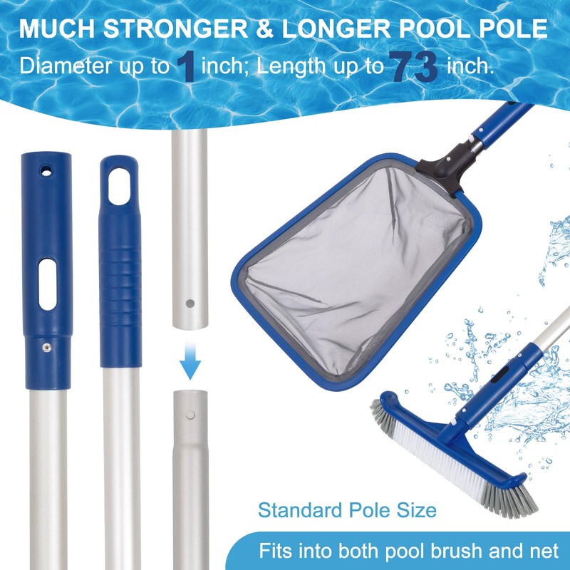 Pool Cleaning Kit, 14.5'' Pool Brush Head & Ultra Fine