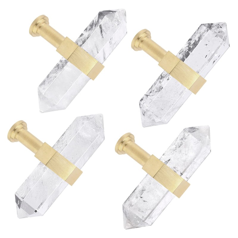 mookaitedecor Set of 2 70mm Clear Quartz Crystal Stone Wands