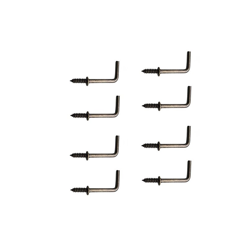 IDEALSV Small Antique Brass Screw in Hooks 5/8" L Shape
