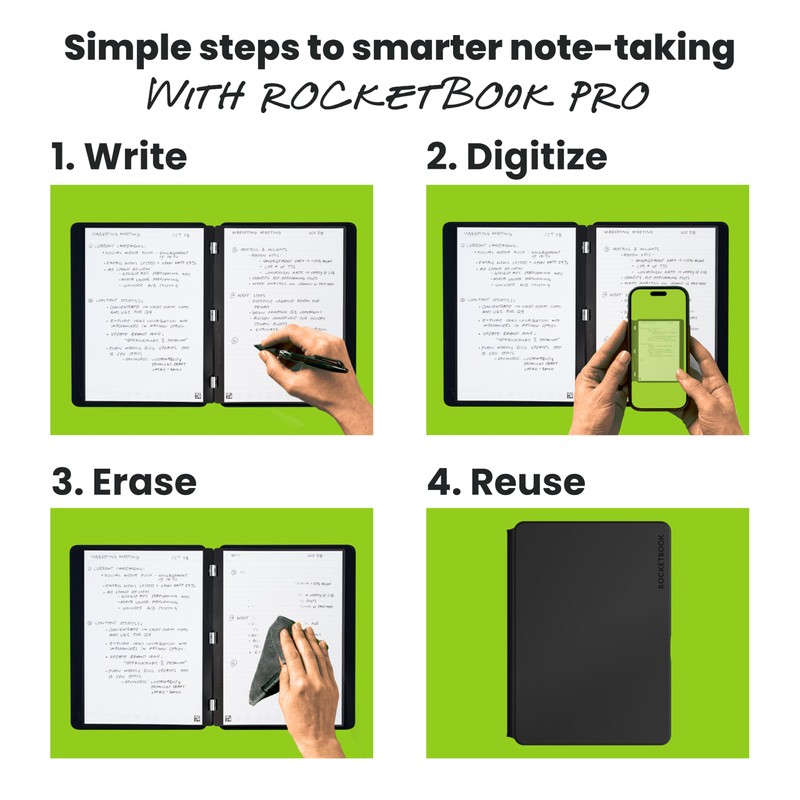 Rocketbook Pro 2.0 Reusable Professional Smart Notebook, Letter Size 8.5x11,