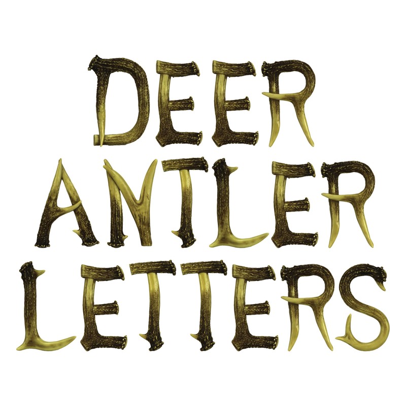 Rivers Edge Products Faux Deer Antler Letters Wall Decor, 8-Inch