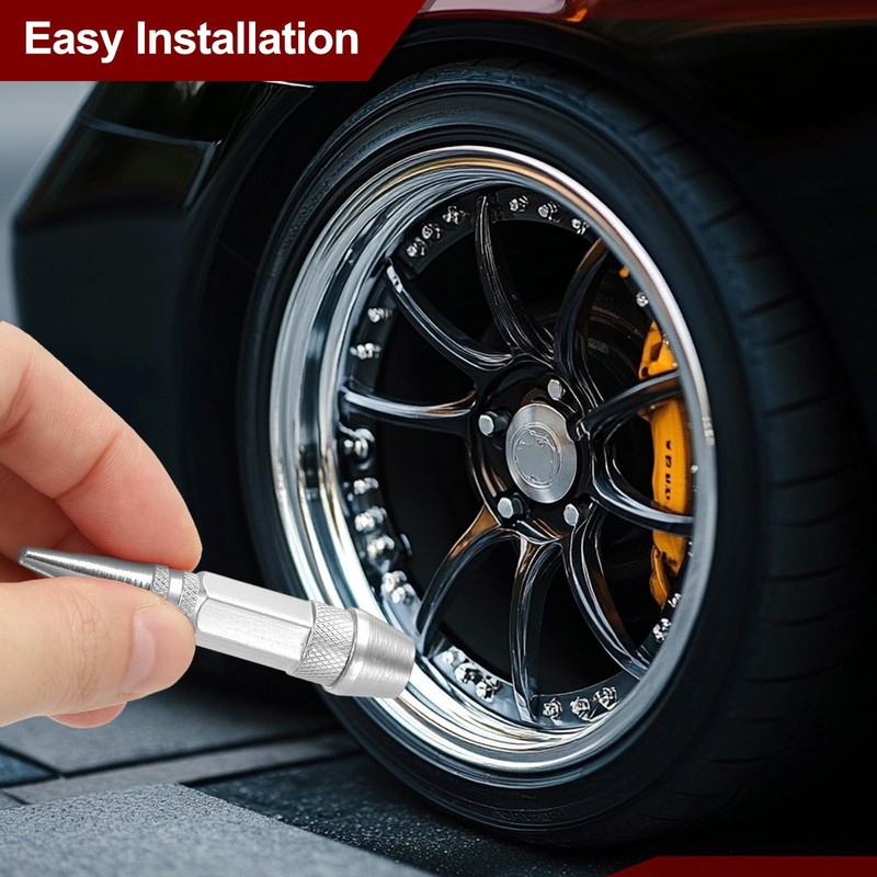 PATIKIL 4 Pcs 60mm Spiked Shape Tire Valve Stem Caps