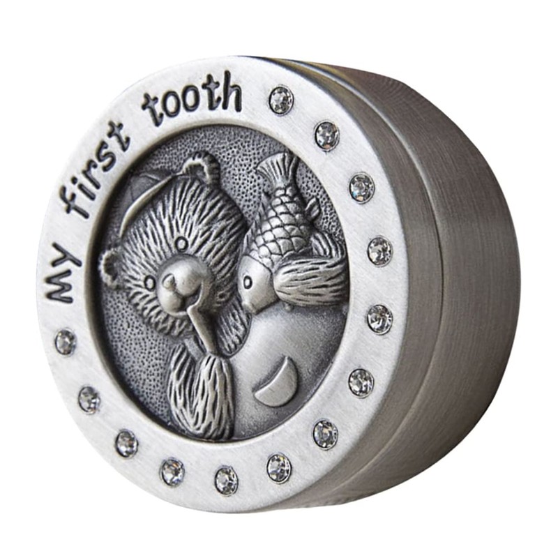 Kisangel Baby Tooth Box and Tooth Holder Metal Tooth Fairy