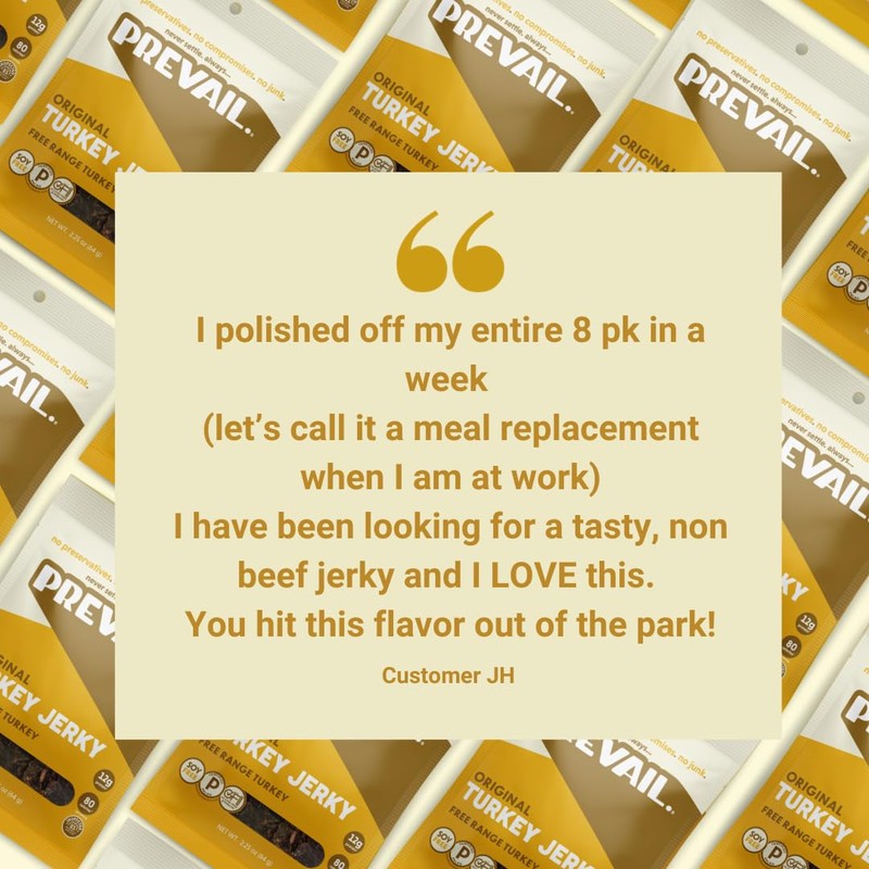 PREVAIL. Jerky Grass fed Beef and Free Range Turkey Jerky
