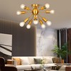 Zonstore Mid-Century Sputnik Chandeliers 9-Lights,Modern Semi Flush Mount Ceiling Light