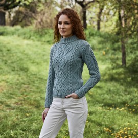 SAOL - Suéter de lana para mujer, Irlanda, Tragaluz, XL