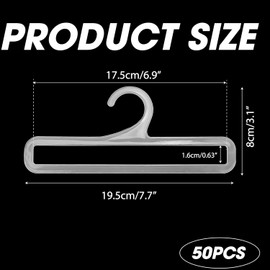 50Pcs Tea Towel Hangers for Retail Display, 7.7" L Plastic Hanger Storage Racks Multifunctional for Sock Storing Hanging Legging Wardrobe Ties Scarf Clothes Shawls Rings Belts Scarves, White, New