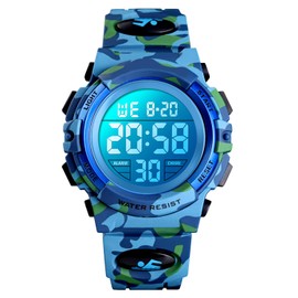 Digital Watch for Boys Girls, Waterproof Sport Kids Watches with Alarm/Stopwatch/12-24H, Childrens Electronic LED Wrist Watch for Junior Teenagers Boy - Camouflage