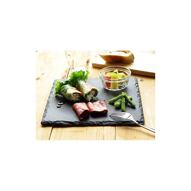 Slate Plate 25 cm Positive Corners [Black, Utensils, Stone Flat