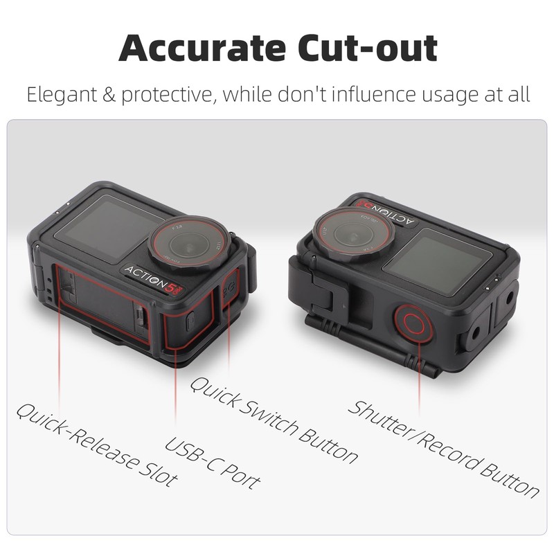 YUULNMOP Housing Case Cage for DJI Osmo Action 5 Pro/Action
