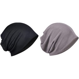 Askill Men's Knit Hat, For Spring, Summer, Autumn, Winter, Summer, Beanie, Thin, Cool Material, Sweat Absorbent, Quick Drying, Breathable, Women's Hat, Large Size, Autumn, Knit Cap, Men's Care Hat,