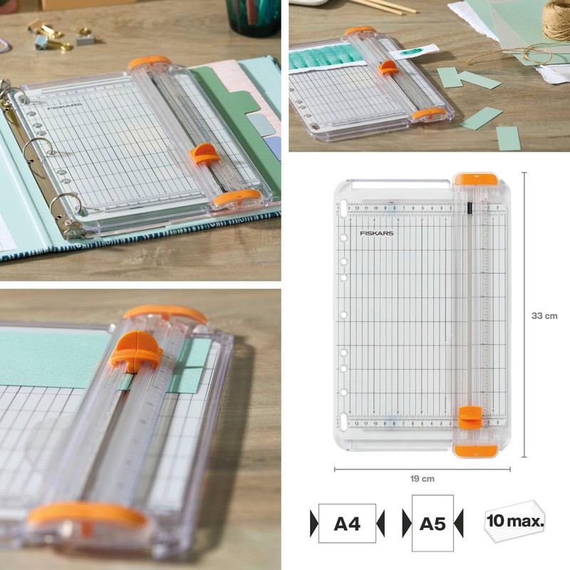Fiskars SureCut 1077798 Portable Paper Trimmer A5 Portrait A4 Landscape