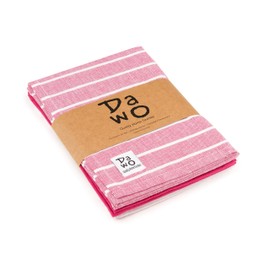DaWo Set of 3 tea towels / kitchen towels made of 100% cotton in pink with hanger, Oeko-Tex Standard, other colours available, 50 x 70 cm, strong with 200 g/m² (pink)