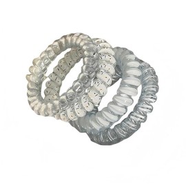 Blue Telephone Cord Hair Ties 4PCS, Thick Elastic Spiral Hair Ties for Women Girls, No Crease Ponytail Holders, Strong Hold Hair Accessories