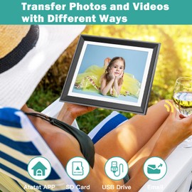 Atatat Digital Picture Frame 10.1 Inch 32GB WiFi Digital Photo Frame with Instant Exclusive APP & Email Transfer, Unlimited Free Data, Simple Operation, Phone One-Button Control and Share Anytime