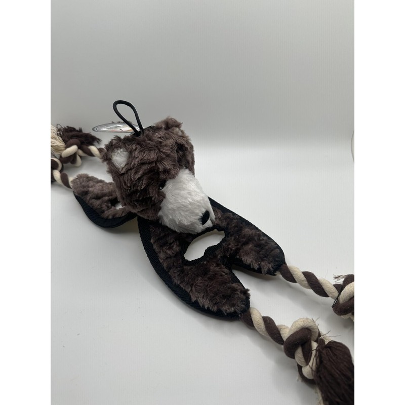 Flat Tugger Bear Dog Toy