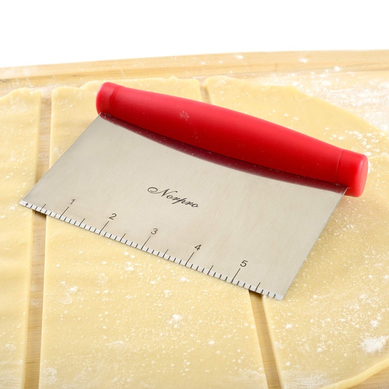 Norpro, Red 583R Grip-EZ Bench Scraper/Chopper, 6in x 4in x