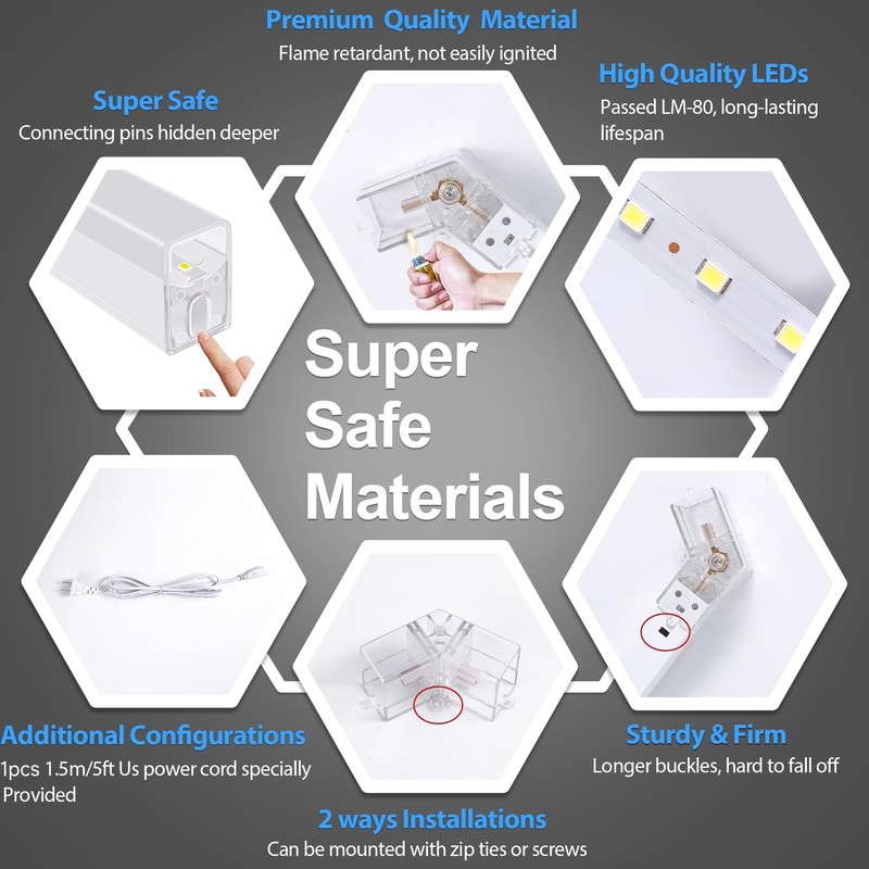 MODERN Hexagon Garage Lights，25 Pack 216W 25920LM High Brightness Hexagon