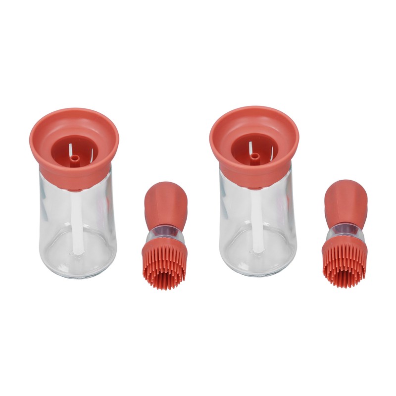 2pcs Oil Container with Silicone Brush Oil Dispenser Bottle for