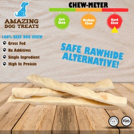 Beef and Lamb Cheek Chips and Strips Premium Dog Chew - NO Odor - Thick Cut - Rawhide Alternative - Beef Cheek Slice Chip Sticks - No Dyes, Chemicals, or Preservatives