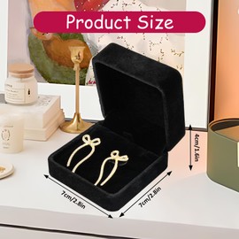 Bototack Velvet Earring Gift Boxes Green Earring Organiser Box Small Stud Storage Case Necklace Pendant Jewelry Display Box for Birthday Christmas Anniversary Mothers Day (Black)