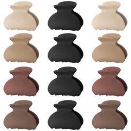 Lolalet 12 Pinzas Mini para Pelo, Small Hair Claws Clips Garras Pequeños con Resorte Fuerte Antideslisante Clásico de Moda para Cabello Delgado Corto Largo Regalo Ideal para Mujeres Chicas Niñas -Estilo C
