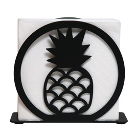 Xeerrfan Napkin Holder for Table, Black Metal Napkin Dispenser, Modern Dinning and Kitchen Decor, Paper Holder for Weatern Restaurant Home Bar Coffee Shop, Pineapple