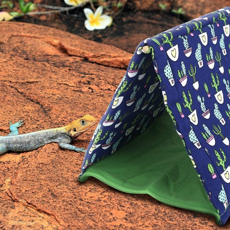 MiOYOOW Reptile Sleeping Bed, Soft Foldable Reptile Tent Bearded Dragon
